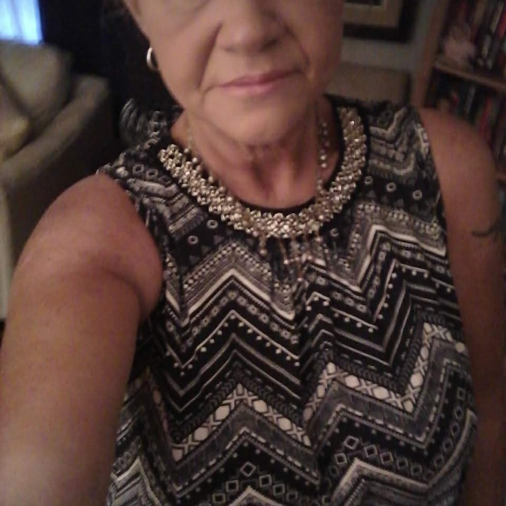 Black/White Sleeveless Top w/embellishments